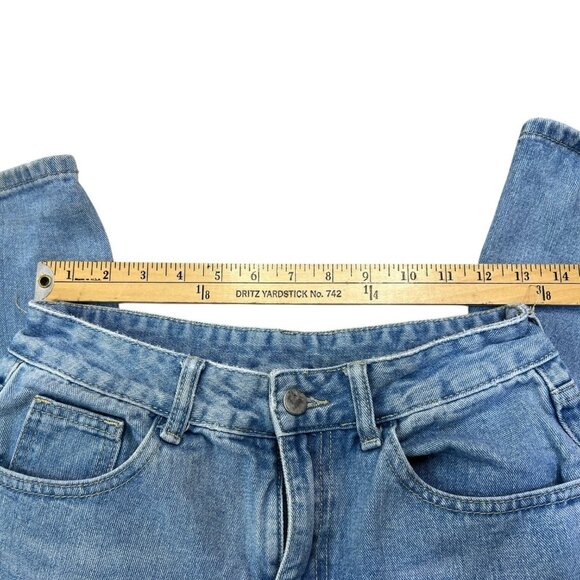 Shein Jeans Women's 4 Blue Light Wash High Rise Wide Leg Jeans Butterfly - Picture 7 of 7